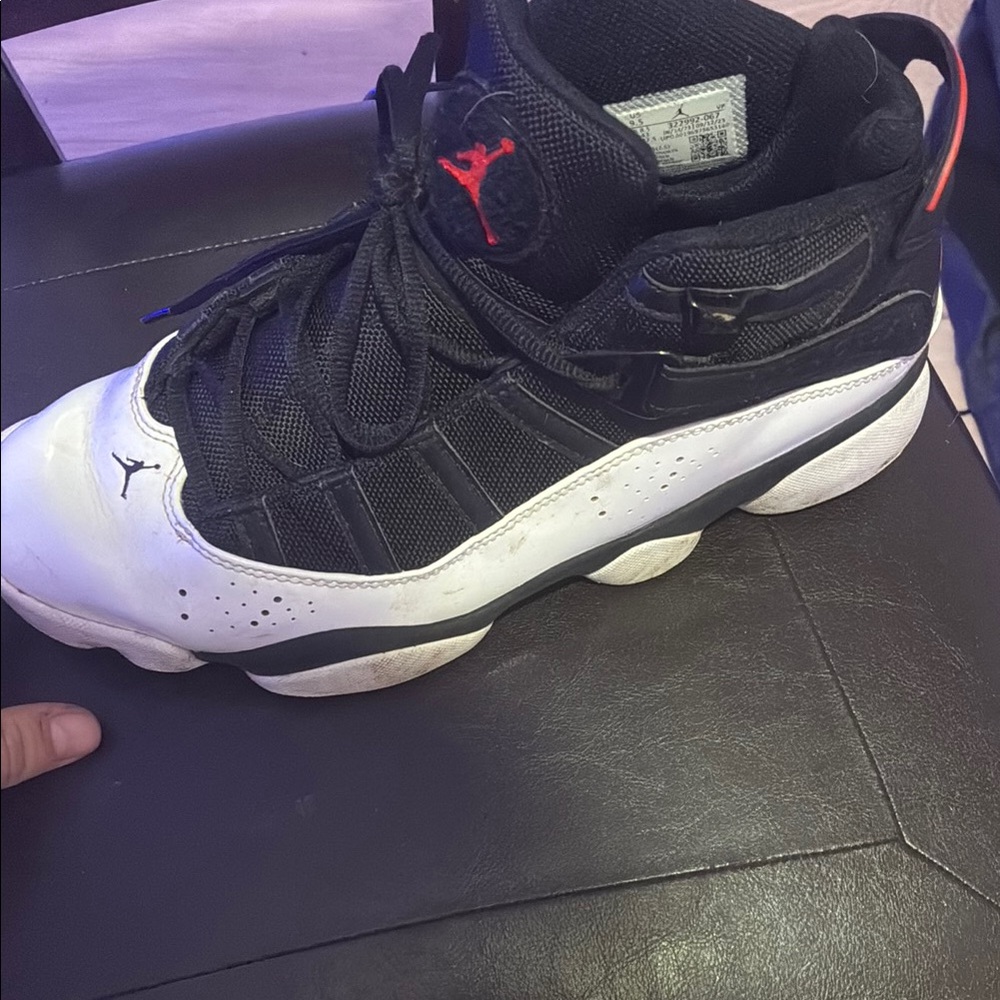 Jordan Athletic Shoes Black White Red